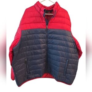 SWISSTECH PACKABLE BLUE AND RED COLORWAY  PUFFER JACKET. SIZE 3XL. 54-56.